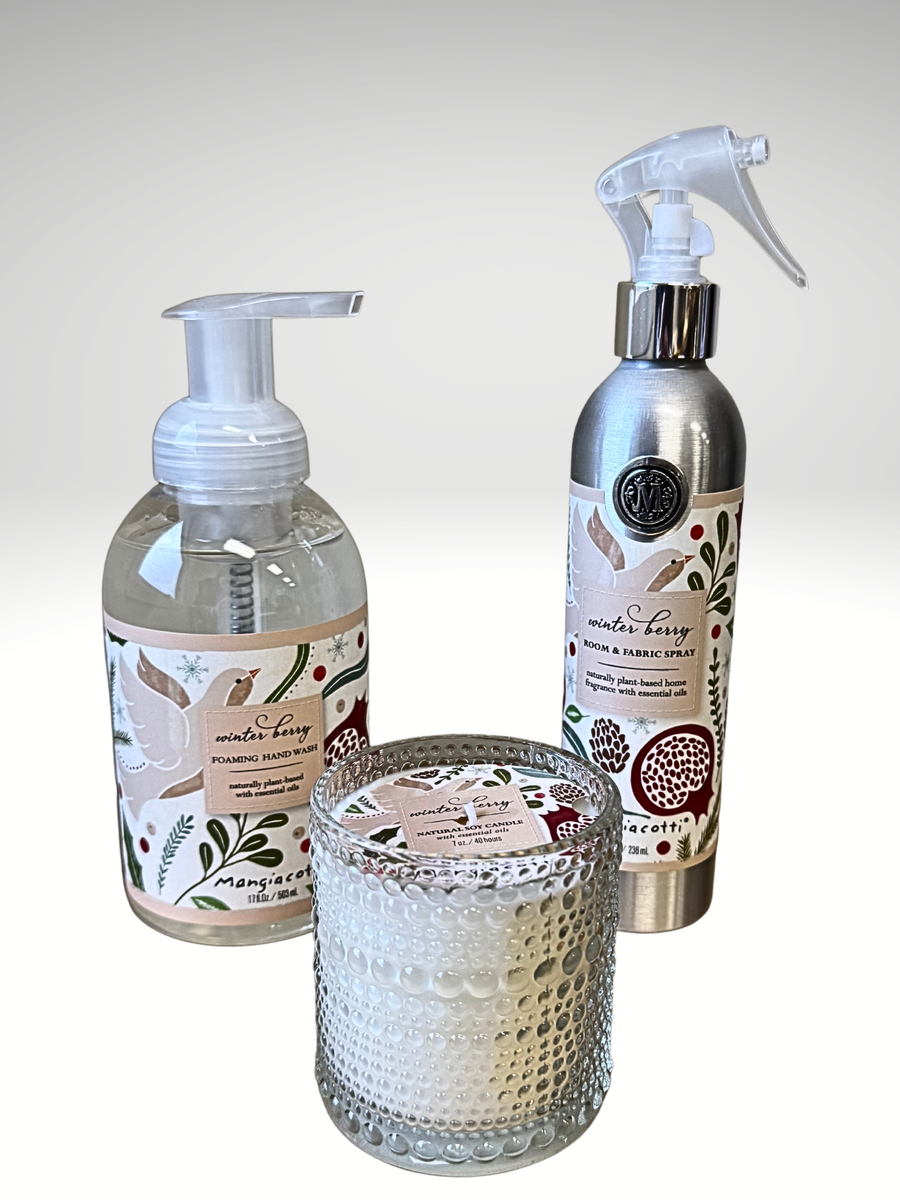 Gift Set - Winter Berry Candle & Foaming Hand Soap & Room and Fabric Spray