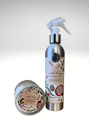 Gift Set - Winter Berry Soy Candle & Room and Fabric Spray