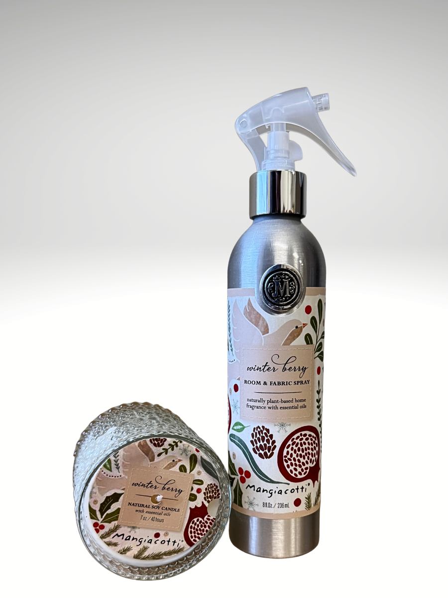 Gift Set - Winter Berry Soy Candle & Room and Fabric Spray