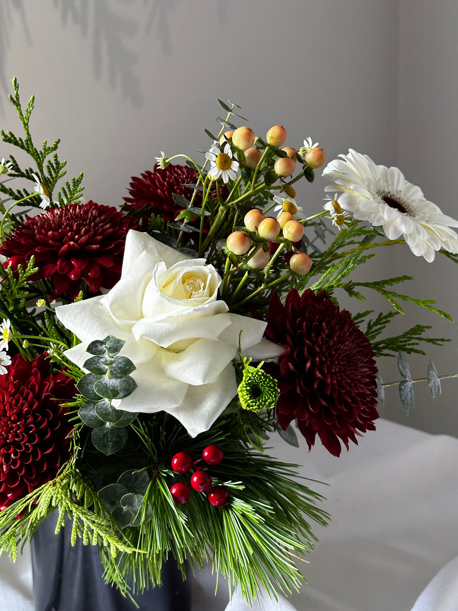 Winter Red and White Arrangement