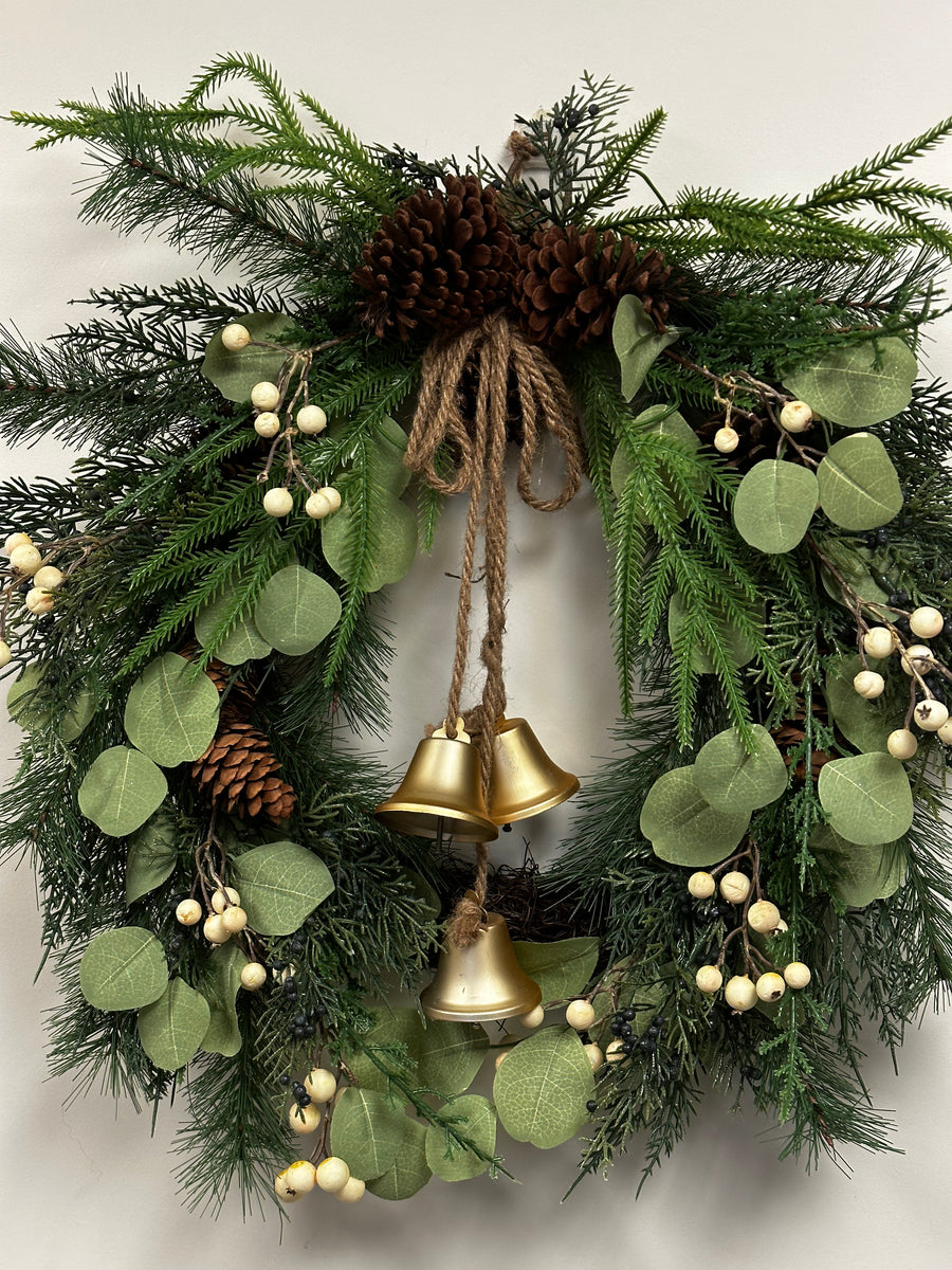 Artificial Christmas Wreath With Bells