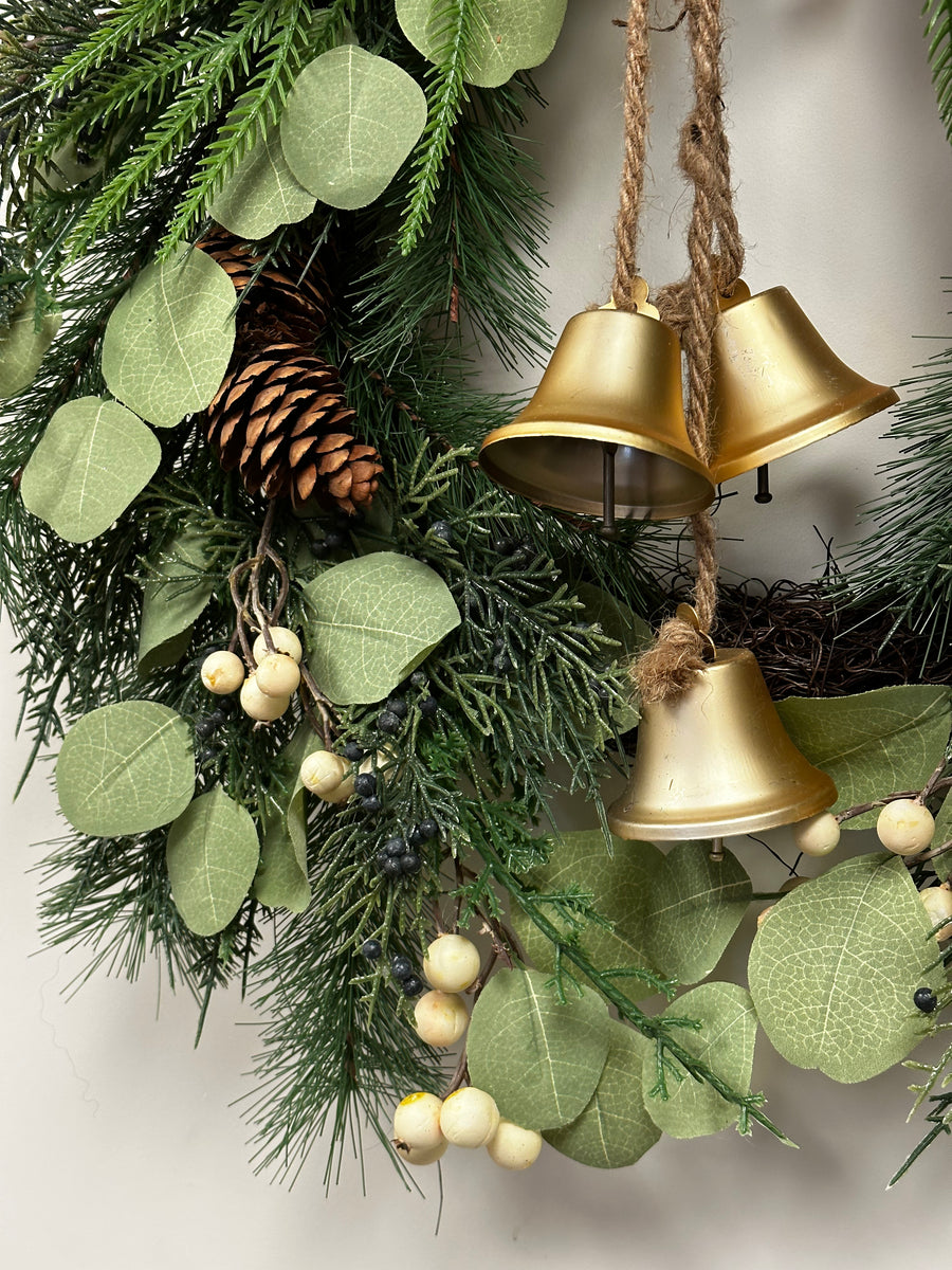 Artificial Christmas Wreath With Bells
